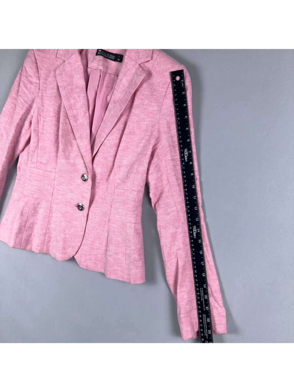 7th Avenue Blazer Jacket Size 4 Pink Long Sleeves Two-Button Lightweight - Picture 11 of 13